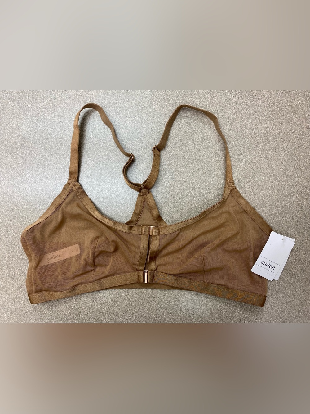 Auden Women’s Smooth Unlined Wirefree Racerback Bralette Brown L 36D 38D 38C